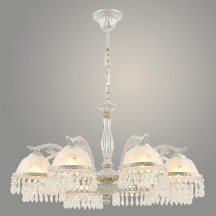 Люстра 20218/8 WH+GD белый/золото 8x40W E27 d700 h690 crst, 24